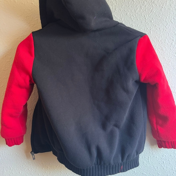 Cozy Red and Black Hooded Jacket - Picture 3 of 3